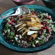 Quinoa-ris salat med kylling og grønne bønner